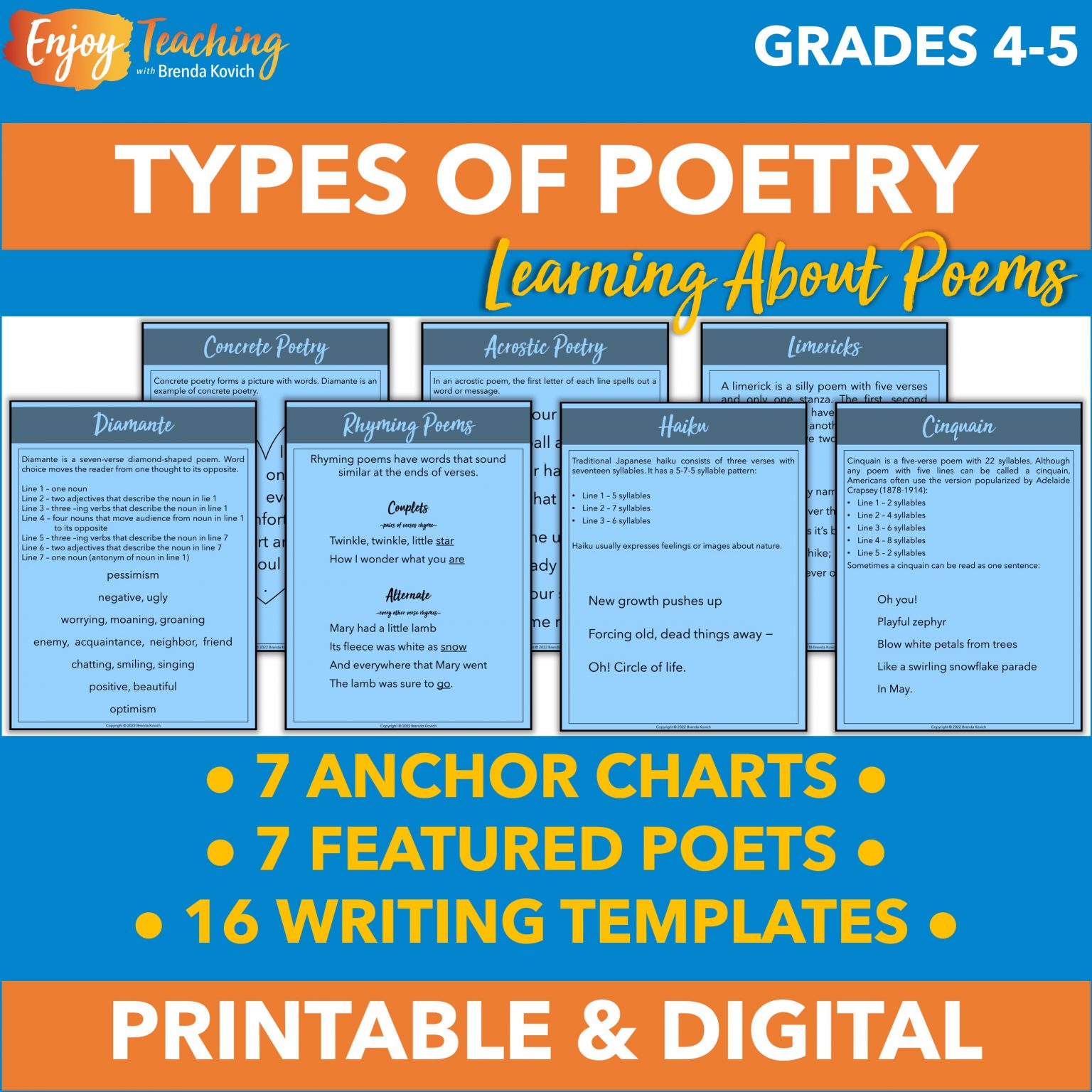 Types of Poetry Teaching Poems to Kids