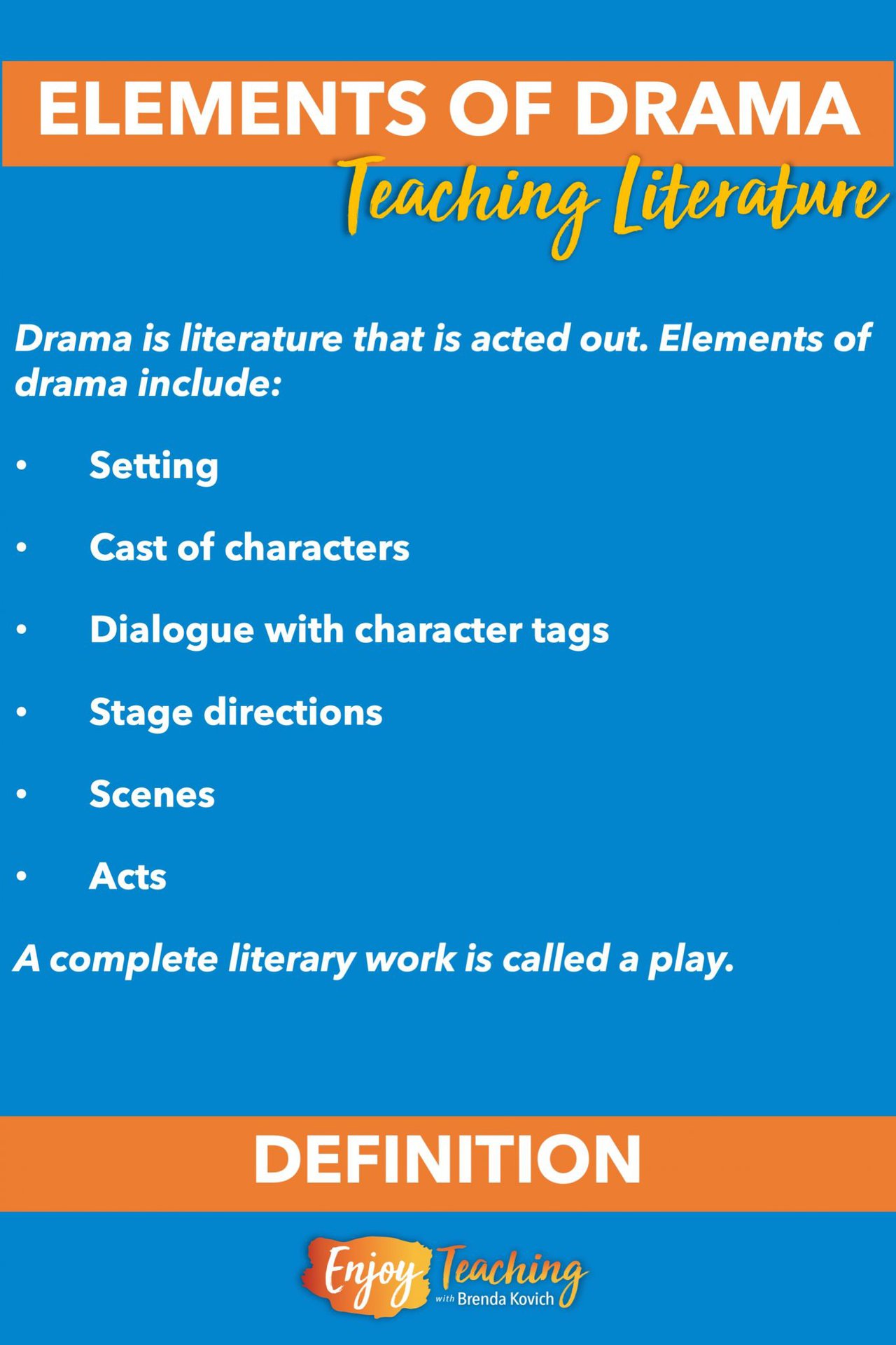 How to Teach Elements of Drama, or Plays
