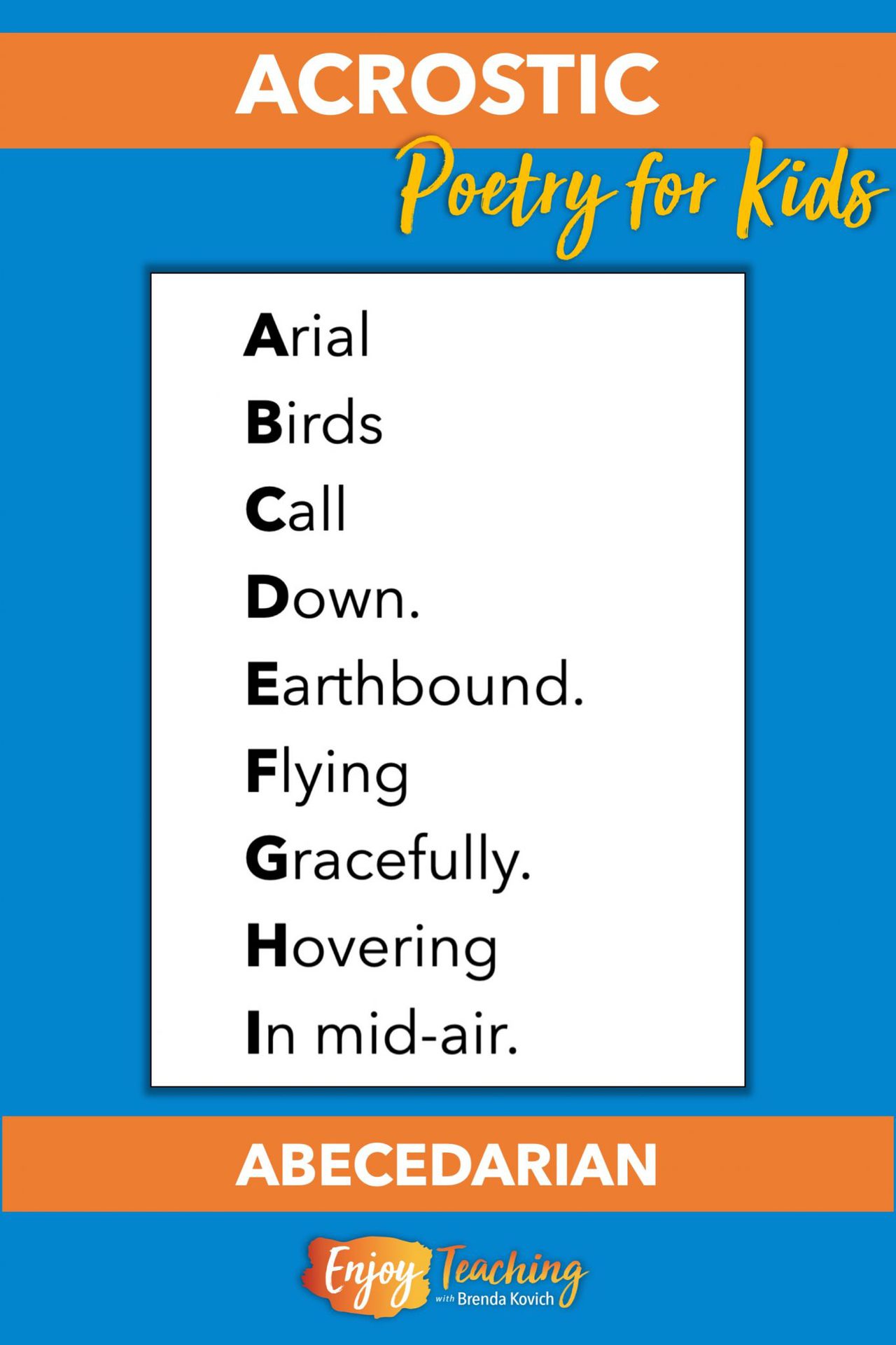Teaching Acrostic Poetry ABC Poems for Kids
