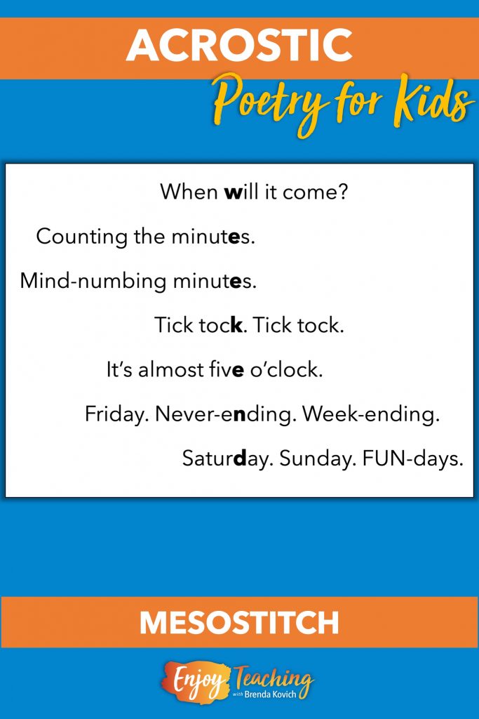 Teaching Acrostic Poetry ABC Poems for Kids