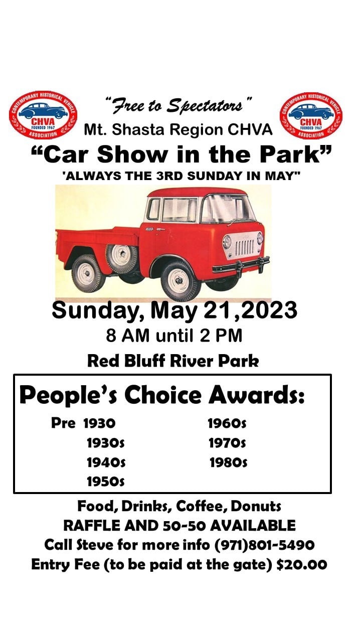 Red Bluff River Park Car Show Enjoy Local Events