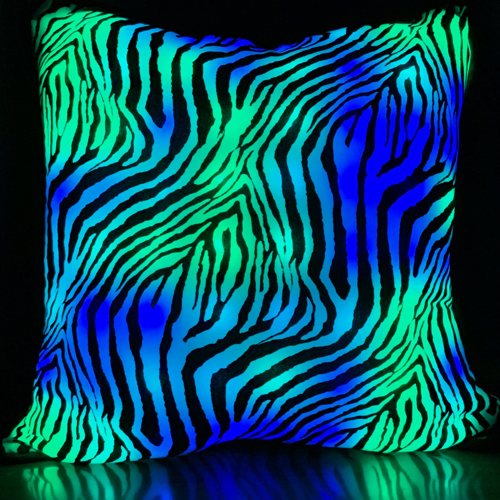 LED Pillow with Zebra Pattern Cover Enlighted Designs Inc