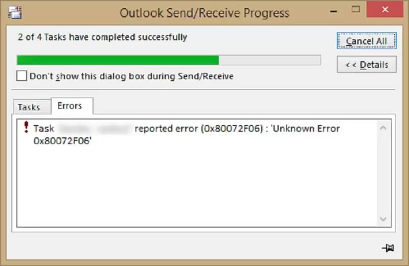 Fix Outlook Error Code 0x80072f06 (Unknown Error 0x80072f06 Outlook)
