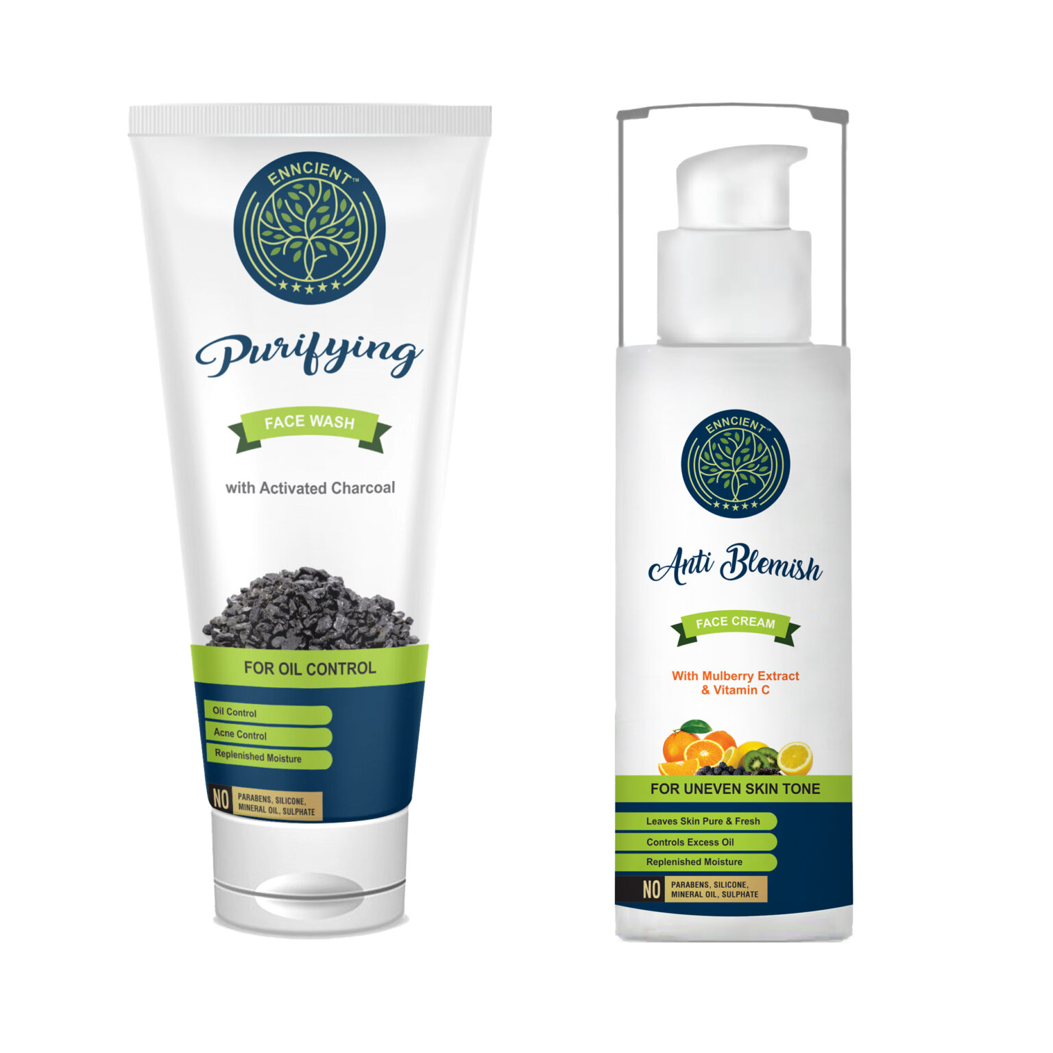 ENNCIENT Combo Anti Blemishes Face Cream 30 Grams + Charcoal Natural