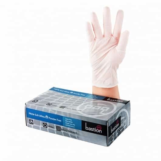 Bastion Premium Latex Powder Free White Glove XSML Enpower Supply