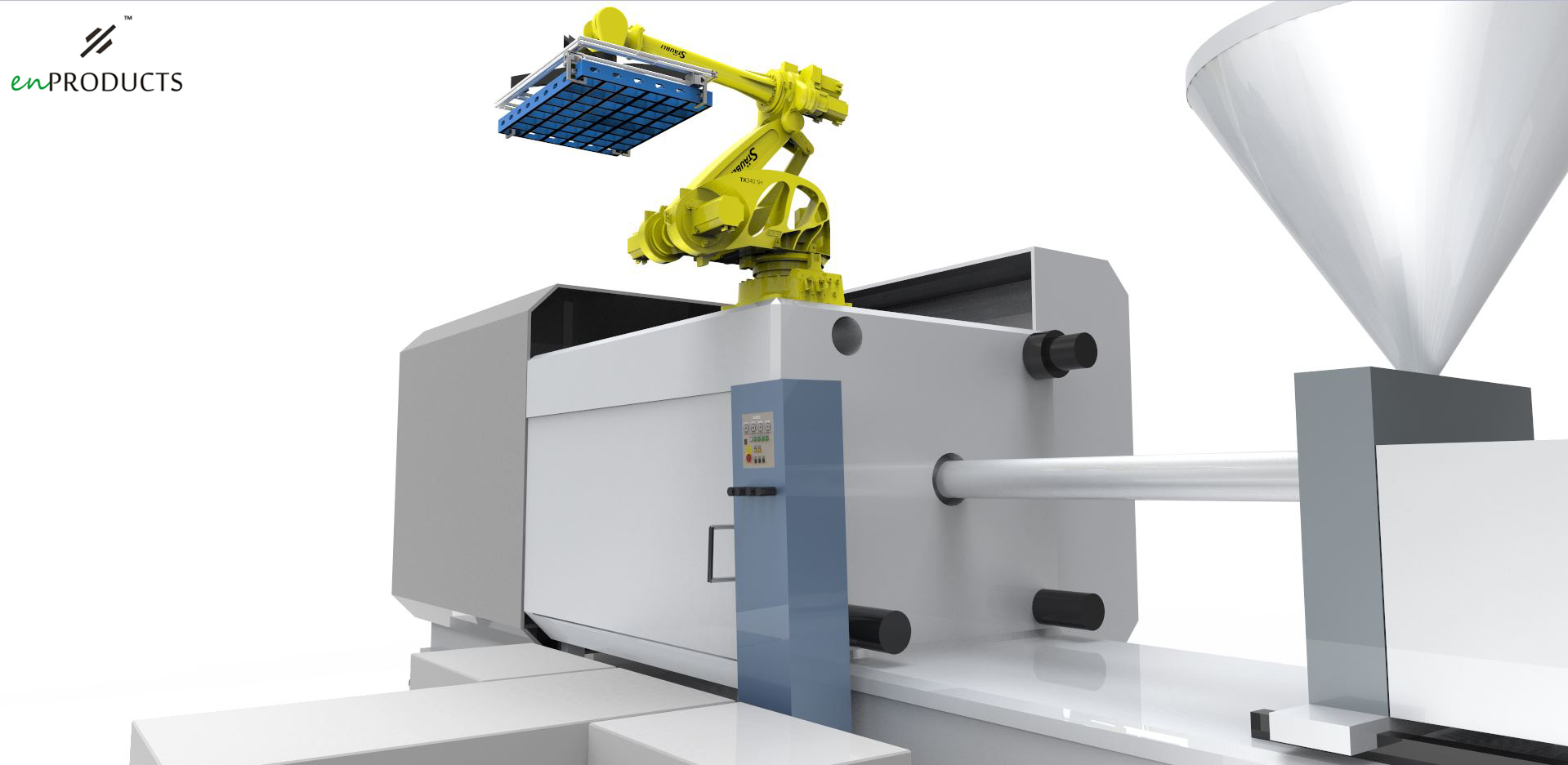 Injection Molding Machine Part Picking with 6 Axis Robot Automation