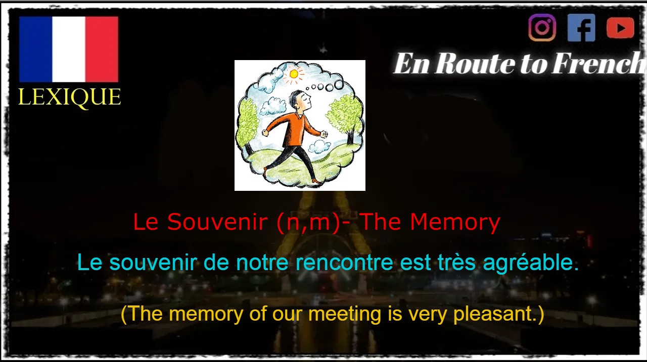 French Word of the day Le Souvenir En Route To French