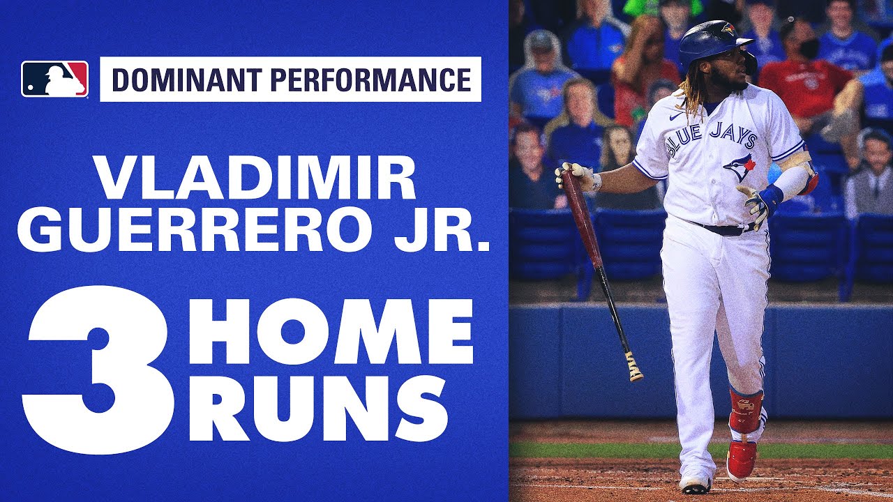 Vladimir Guerrero Jr. la sacó tres veces anoche ...