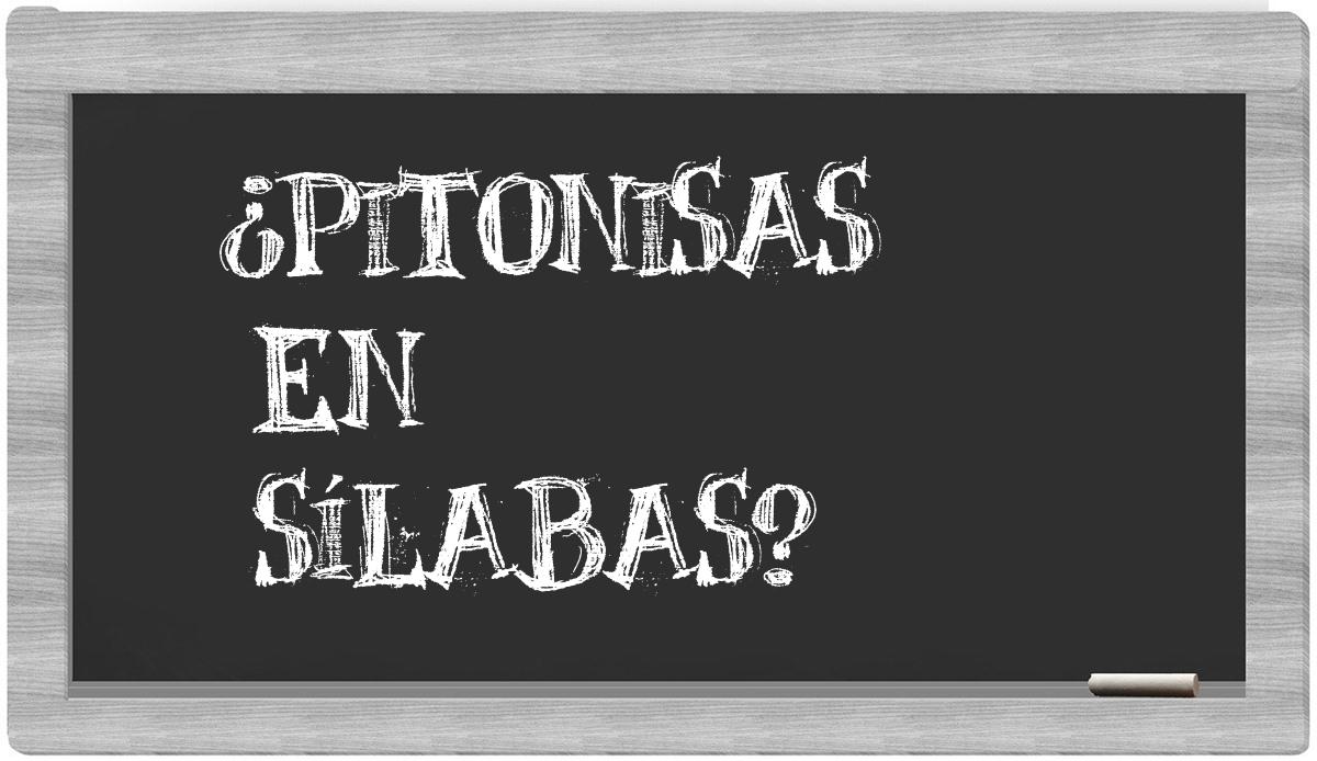 Separar en sílabas pitonisas