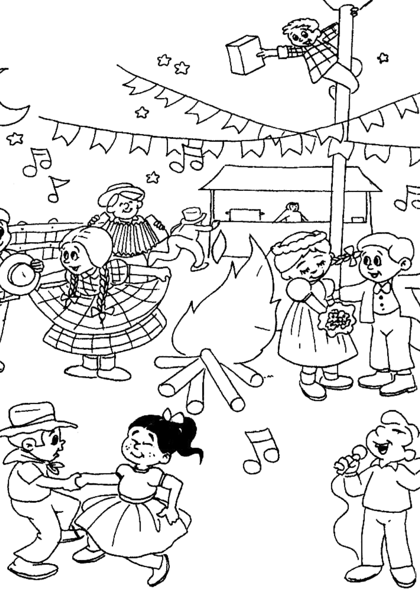 Desenhos para colorir Festa Junina Ensinar Hoje
