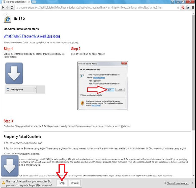 General Chrome IE tab Extension guide