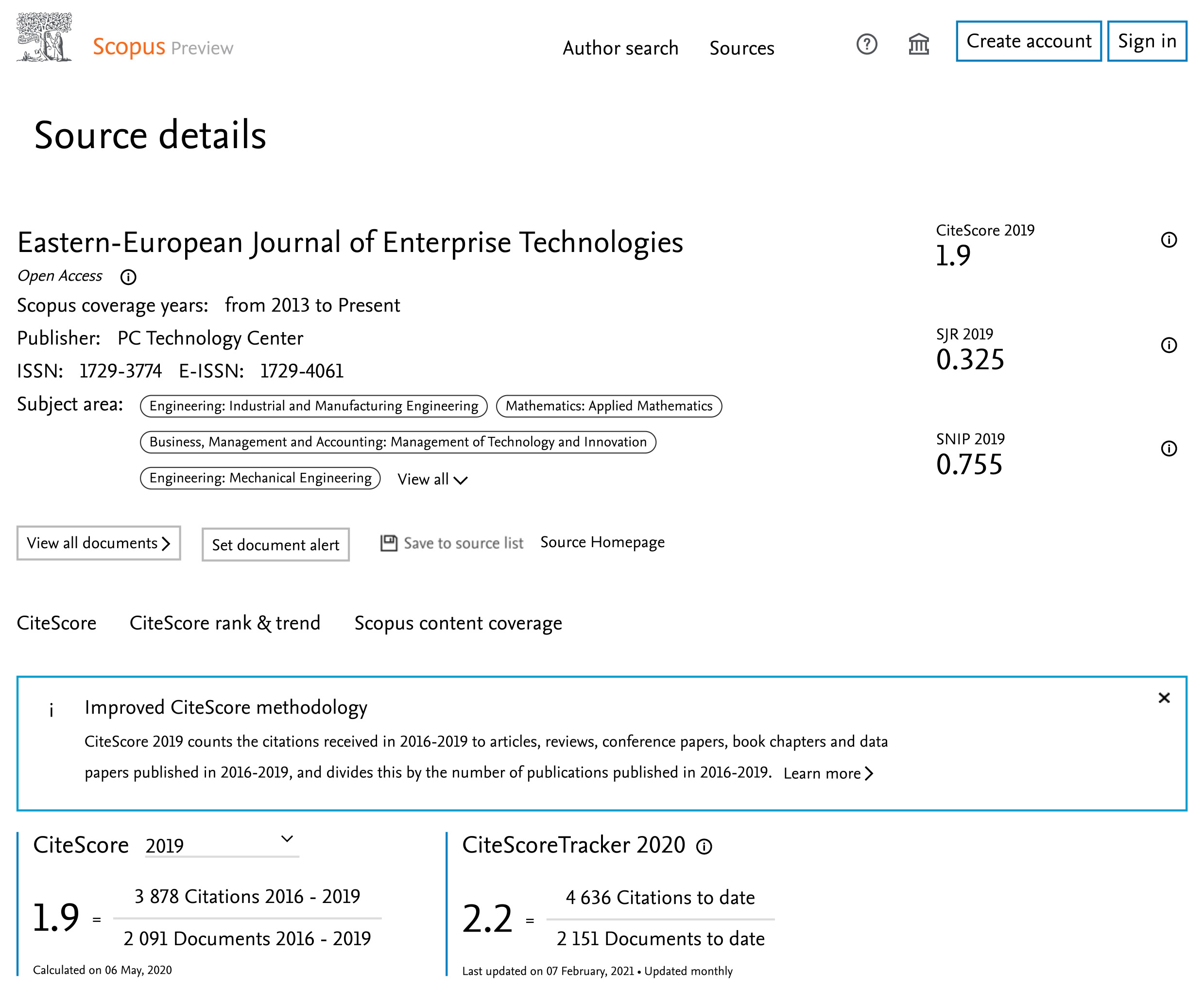 Technology Center «EasternEuropean Journal of Enterprise