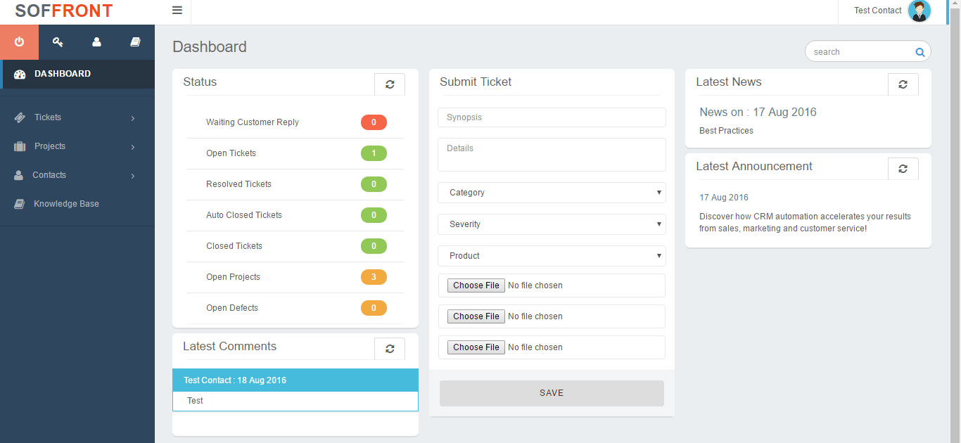 Customer Portal version 11 Soffront Enterprise Help