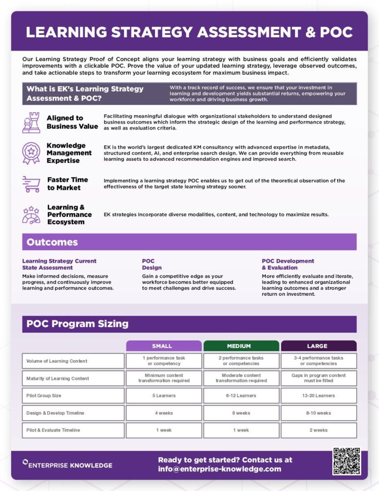 Learning Strategy Assessment & POC Enterprise Knowledge