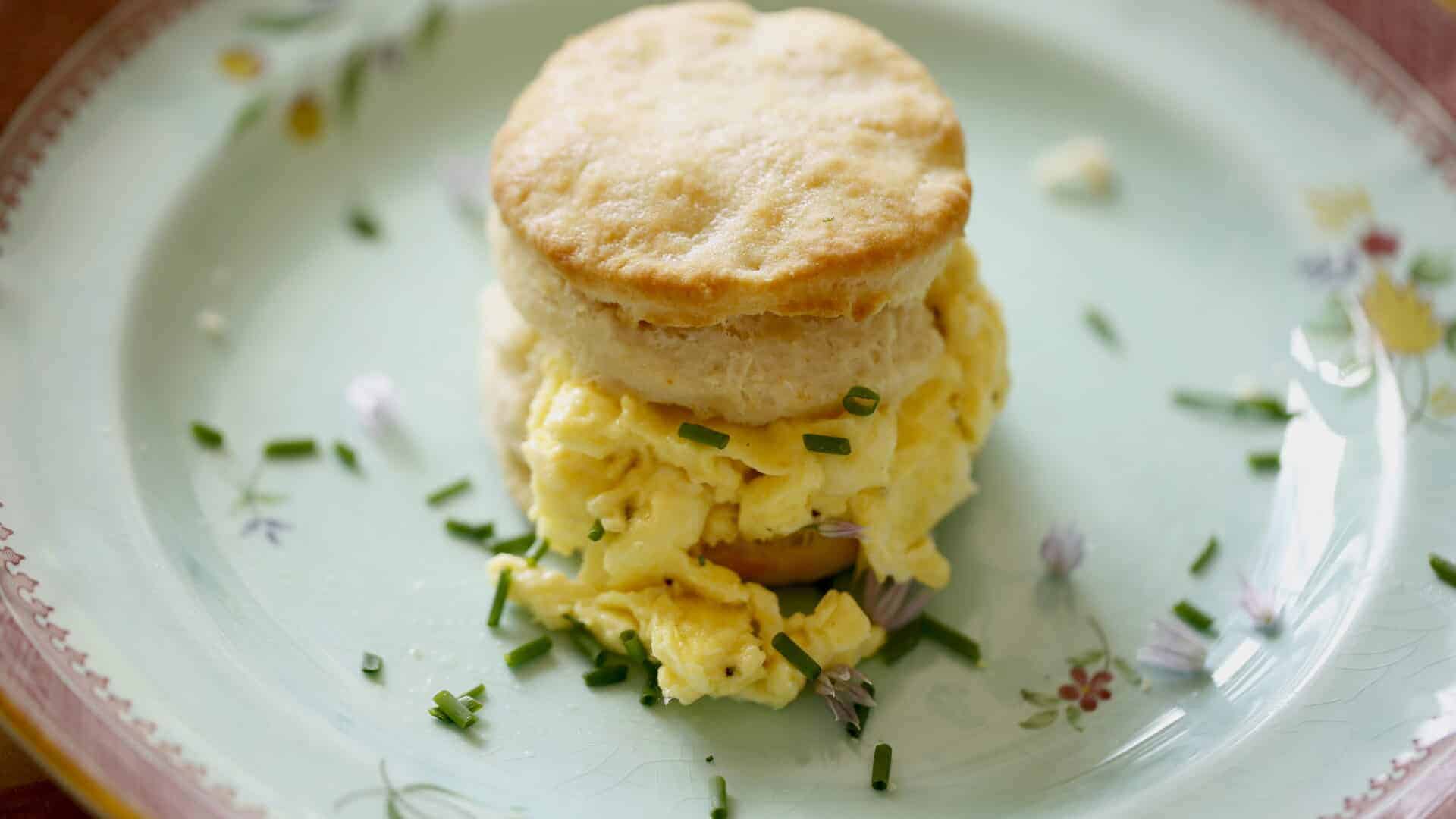 Buttermilk Biscuits with Soft Scrambled Eggs Entertaining with Beth