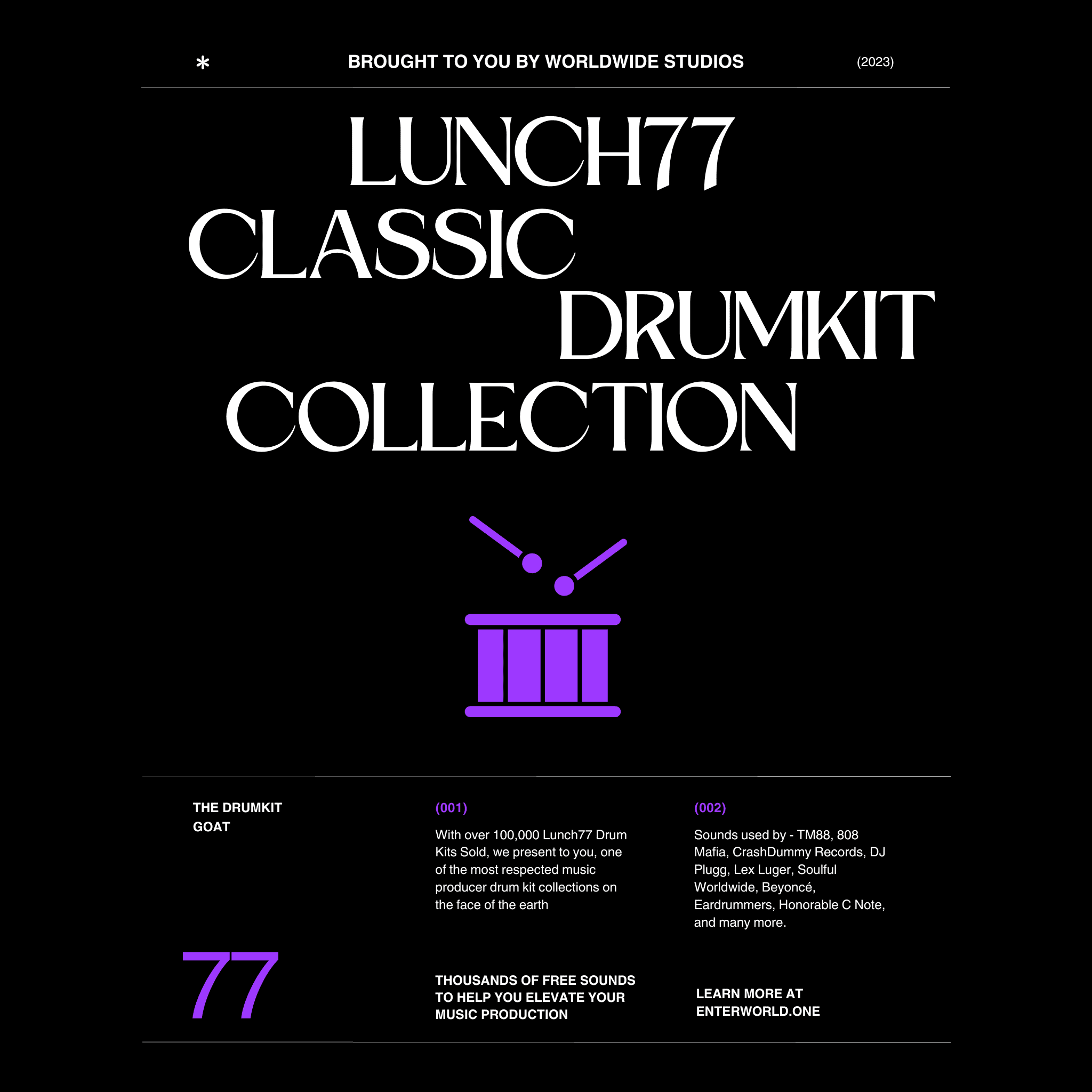The Lunch77 Classic Drum Kit Collection by Worldwide Studios