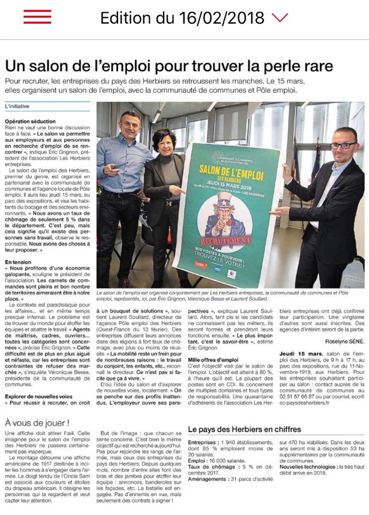 SALON DE L'EMPLOI Entreprises du Pays des Herbiers