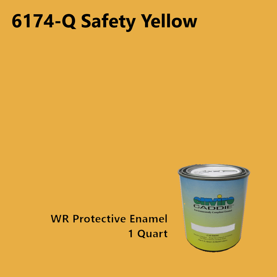 Water Reducible Protective Enamel, Safety Yellow, Case of Six 1Quart