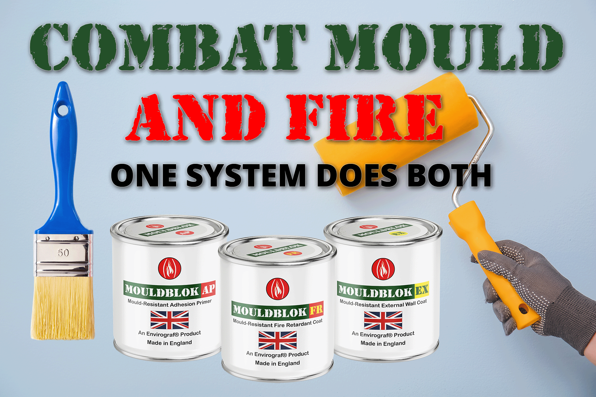 Mouldblocking fire paint Envirograf