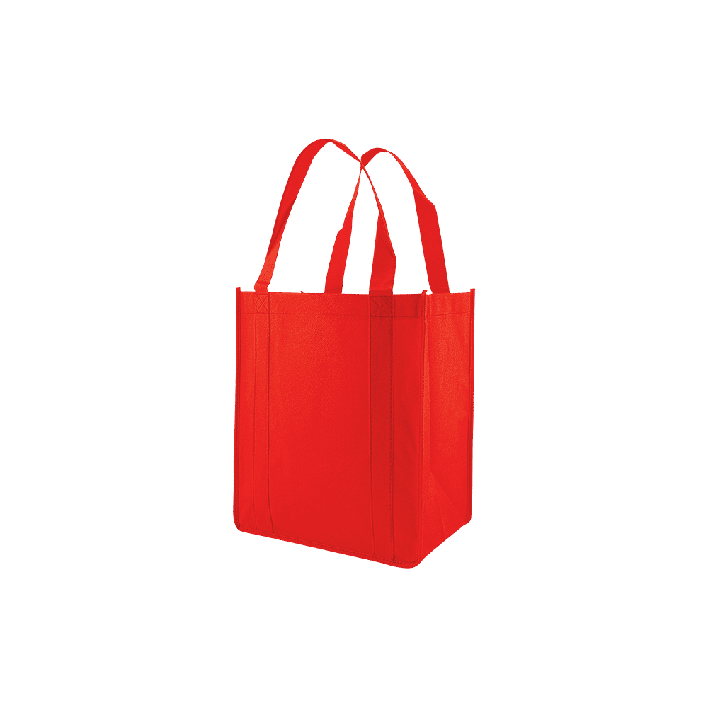 Red Medium NonWoven Grocery Tote Bag 12x8x13 EnviroPackaging