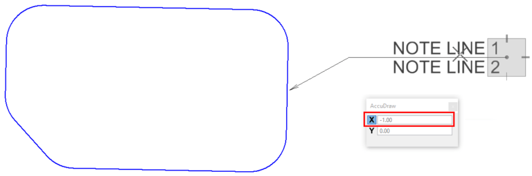 MicroStation Tip Create a two line Note element with the leader