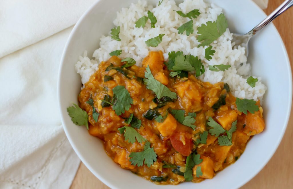 Red Curry Lentils With Sweet Potatoes and Spinach Everyday Homemade