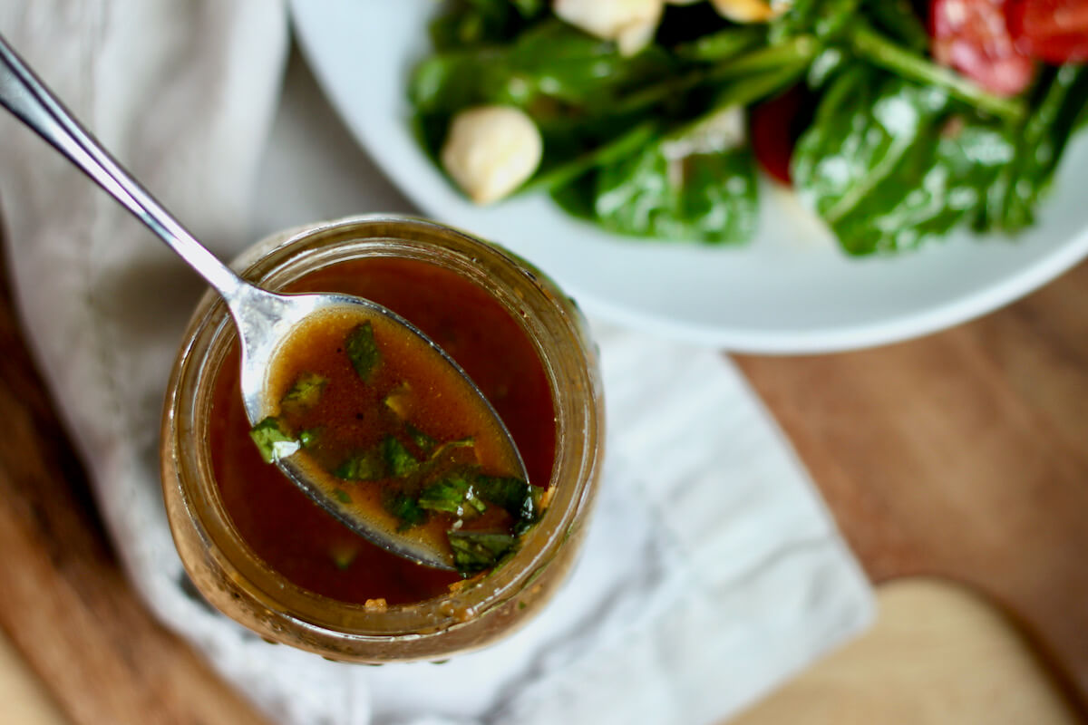 Basil Balsamic Vinaigrette (For Salad, Marinating, and More