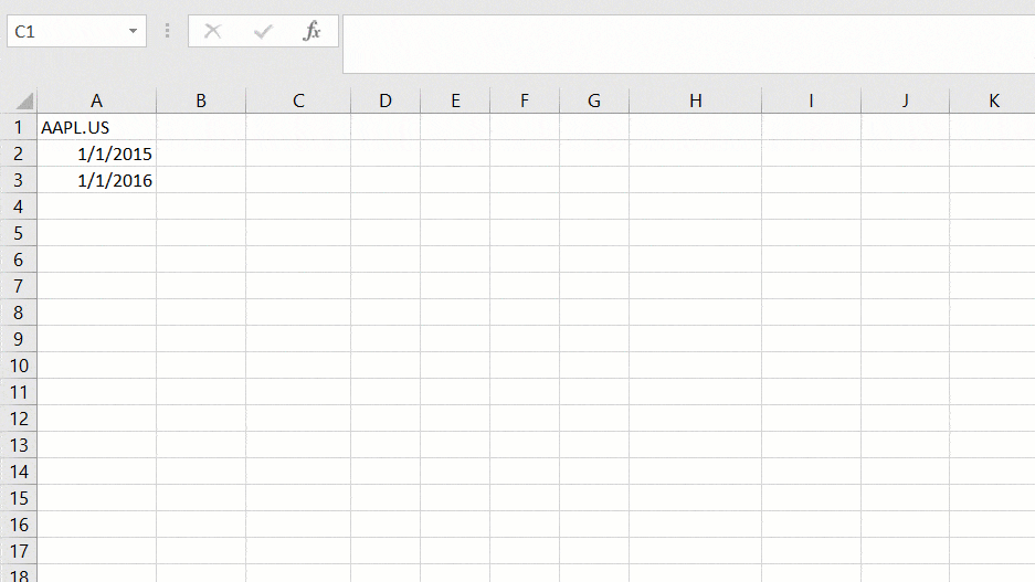 Excel Addon for EndofDay (EOD) and Fundamental Data Stock Data