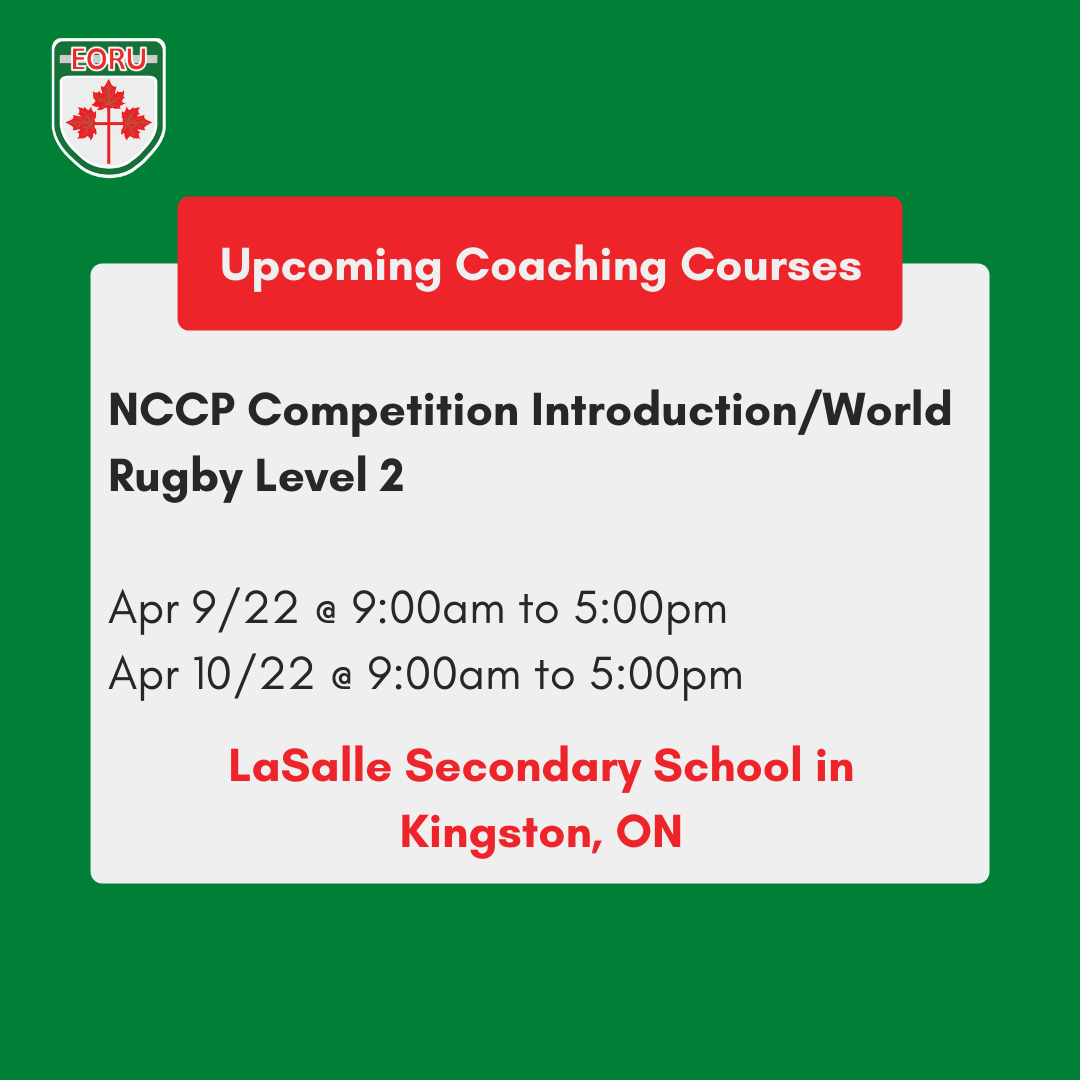 Coaching Courses Eastern Ontario Rugby Union