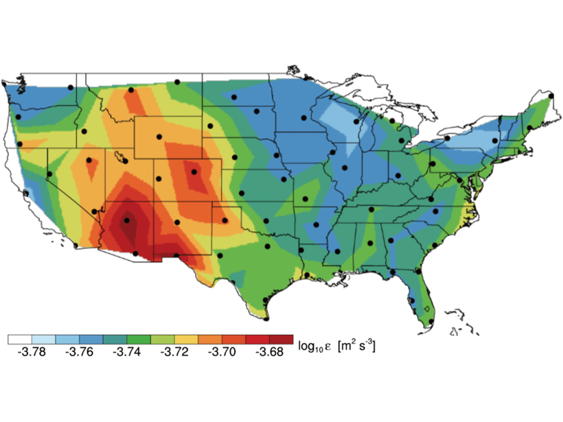 Radiosondes Measure Atmospheric Turbulence Over North America Eos