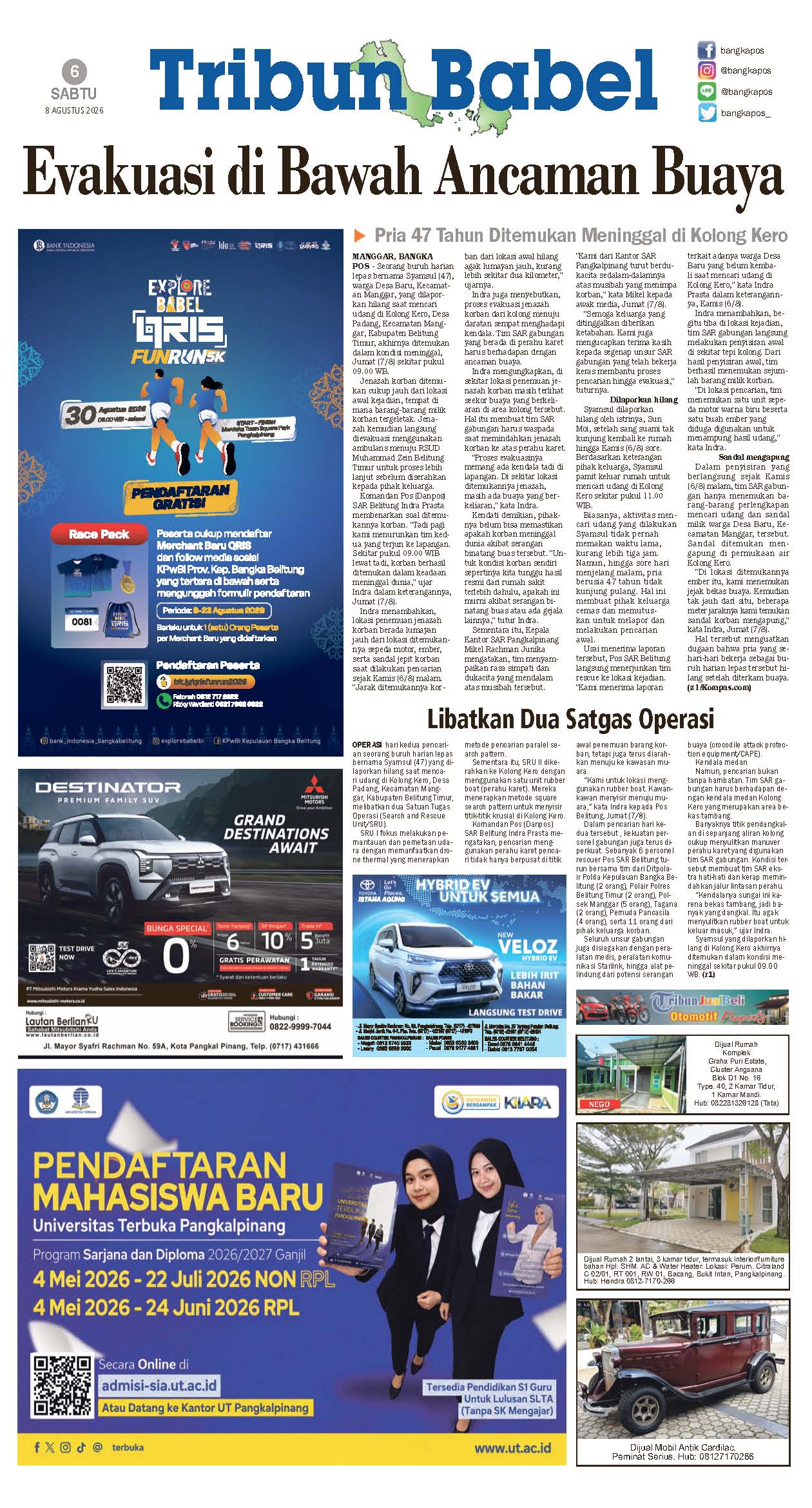 ePaper Koran Tribun Bangka Halaman 1