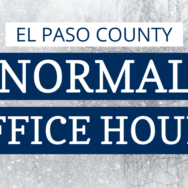 El Paso County Operating Normal Hours Wednesday, January 18