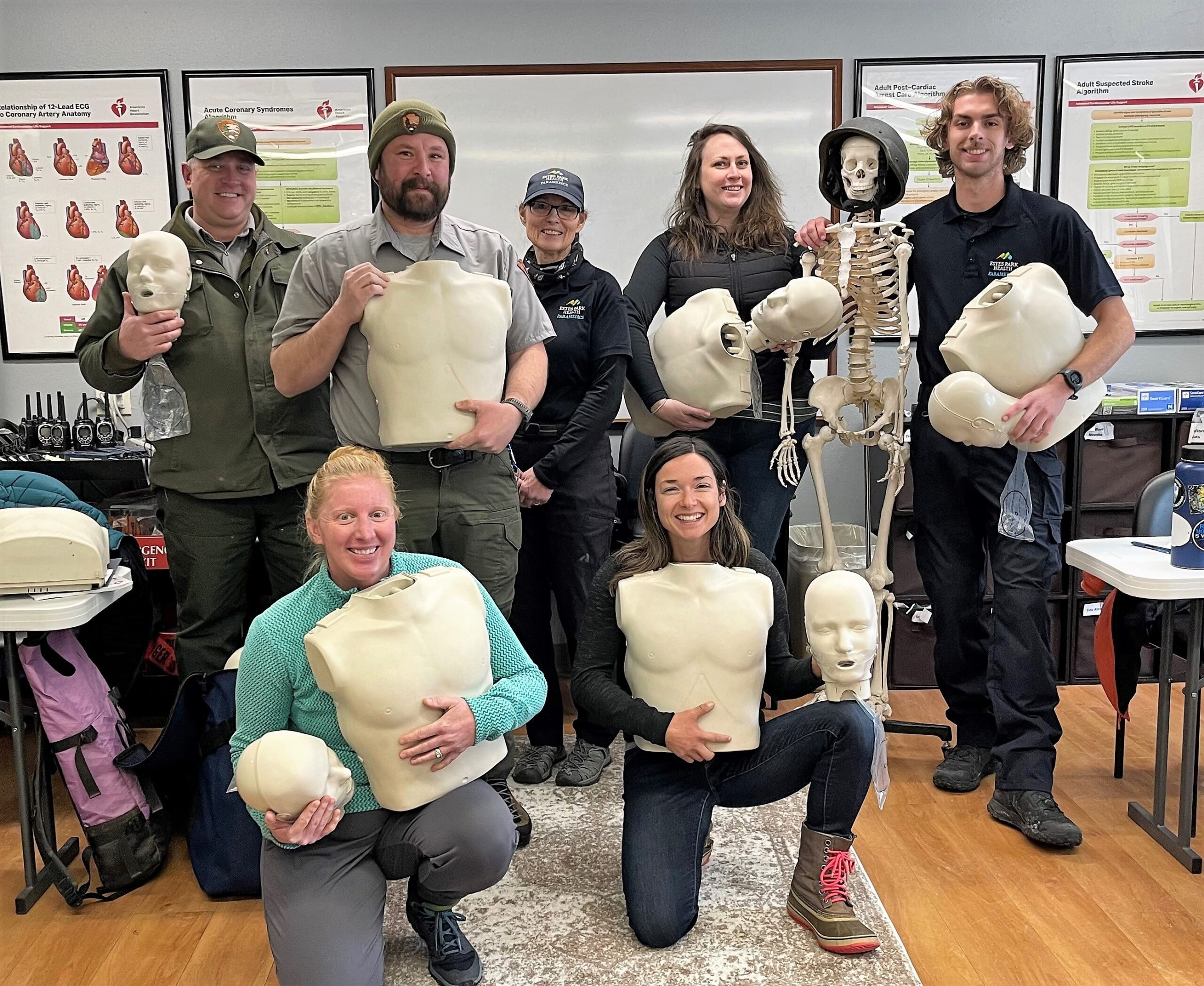 Rocky Mountain National Park Rangers train for CPR instruction at Estes
