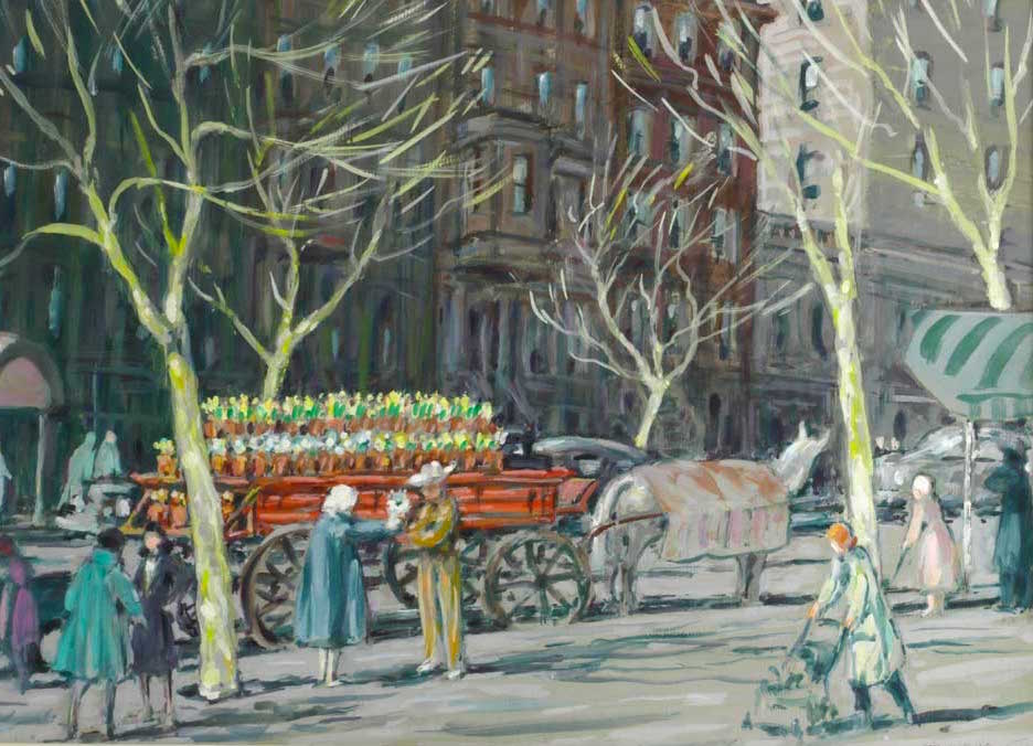 Springtime in New York City once meant horsedrawn flower carts