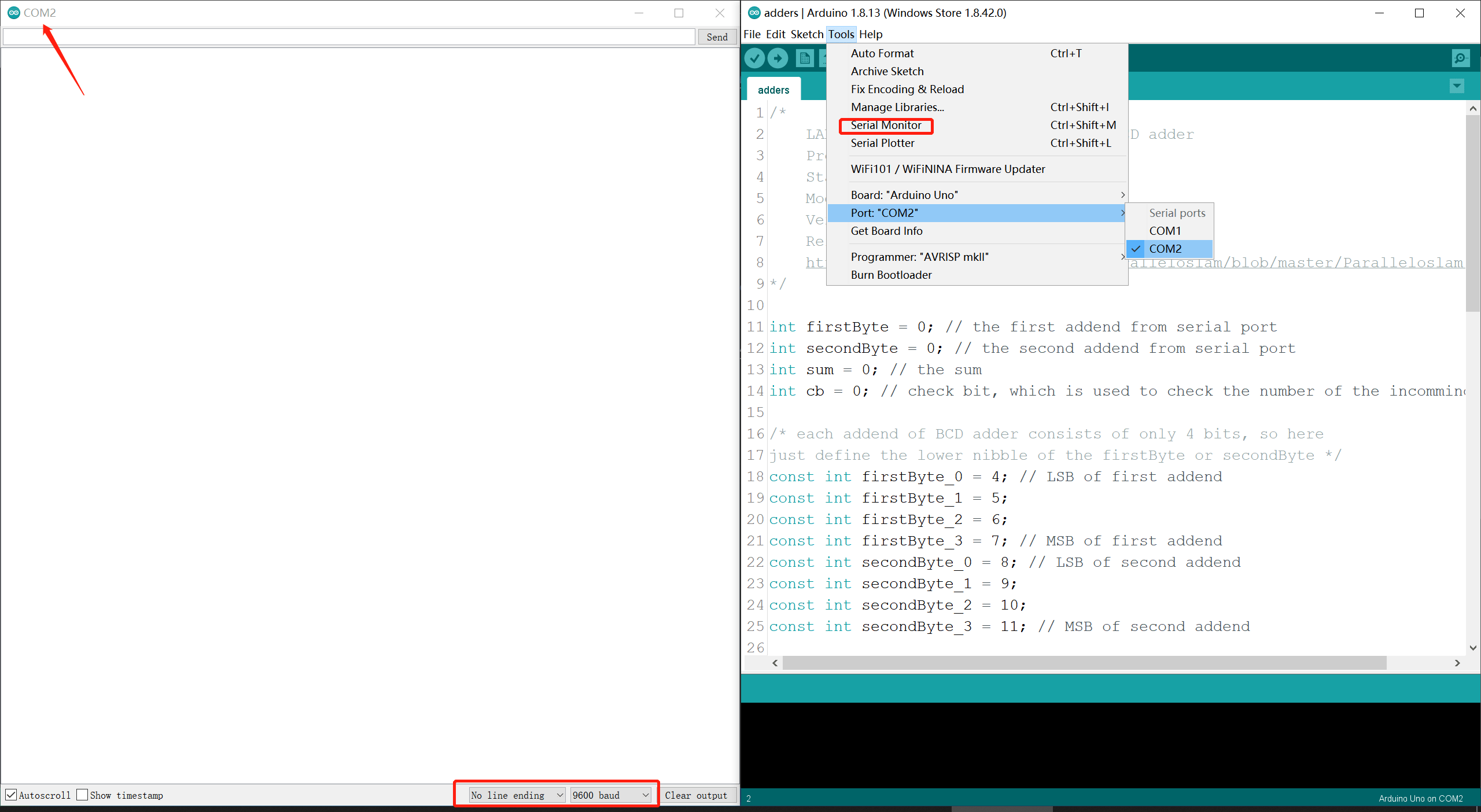 How to connect COMPIM (Proteus) with Serial Monitor (Arduino IDE) F l