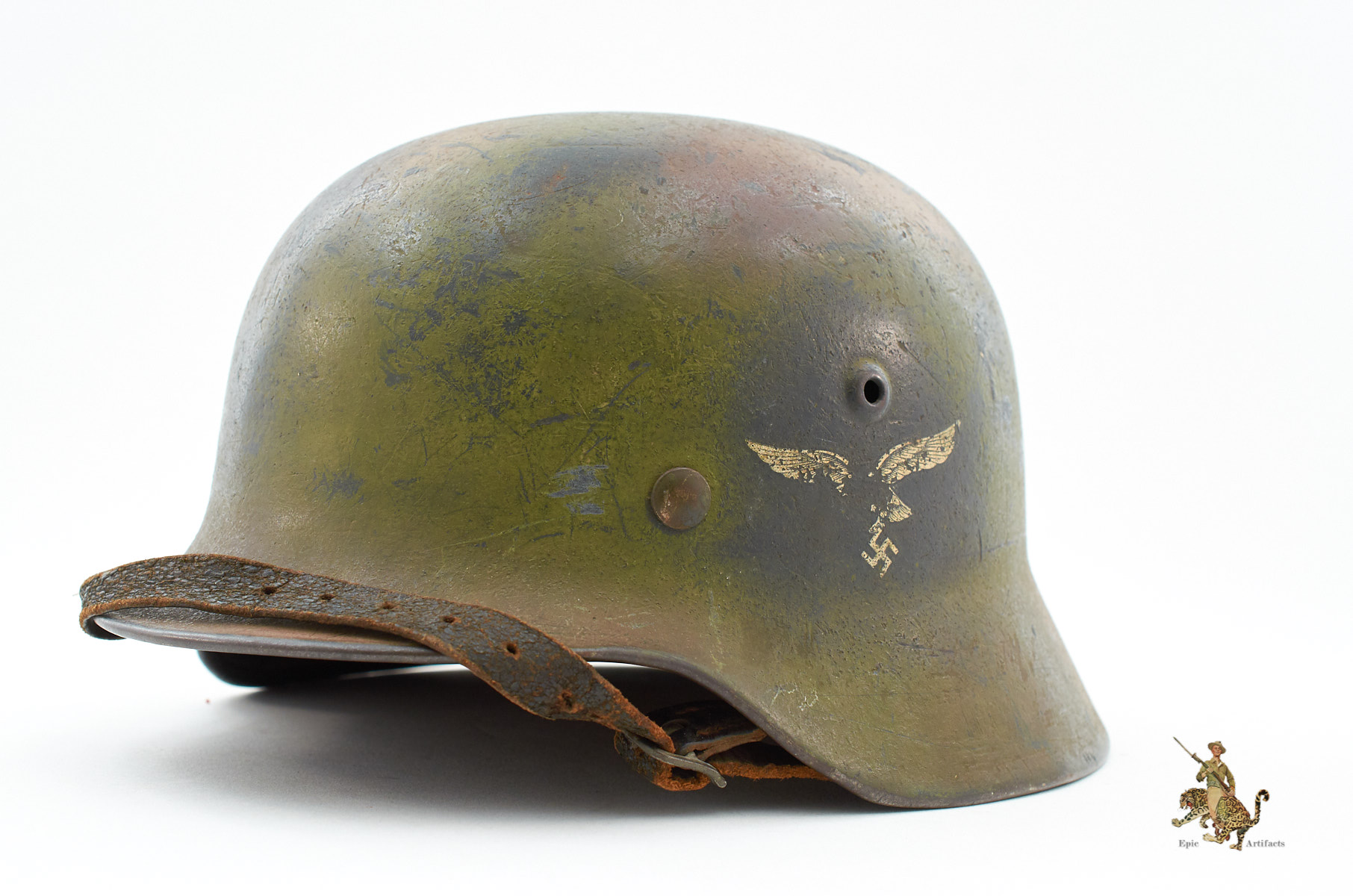 Original WWII M40 Luftwaffe Normandy Camo Helmet Epic Artifacts