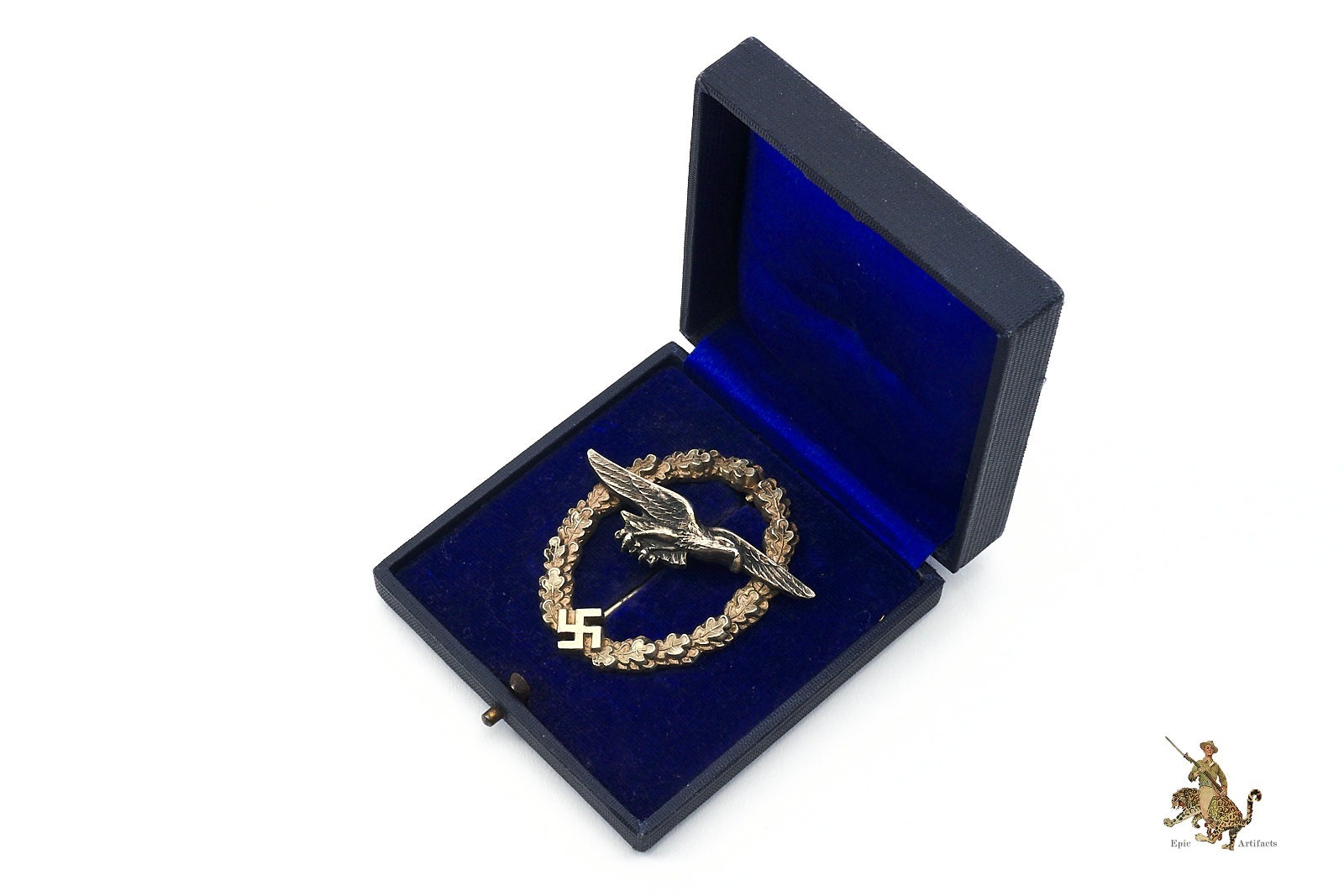 Early Cased Juncker Glider Pilot Badge Nickel Silver Epic Artifacts