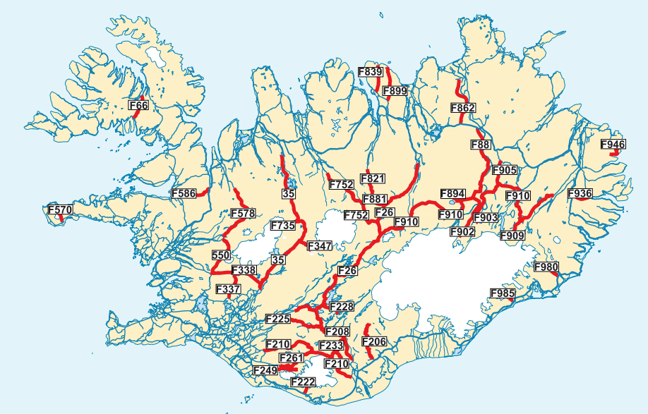 Route F Islande Carte A detailed list of Froads Epic Iceland 2023 Guide