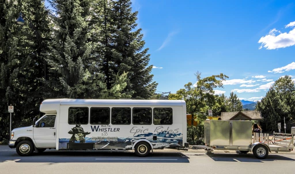 Private bus to Whistler Epic Rides