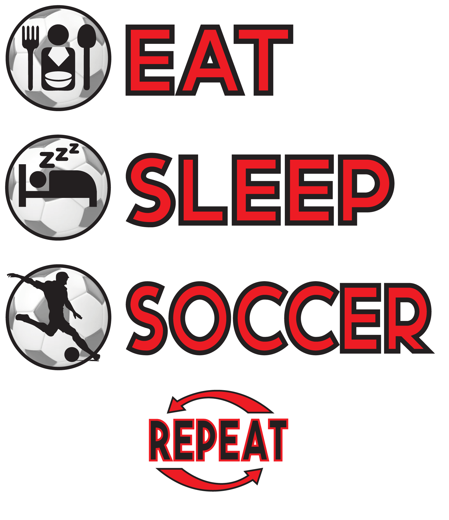 Epic Ladies Eat, Sleep, Custom Soccer Long Sleeve Graphic TShirts