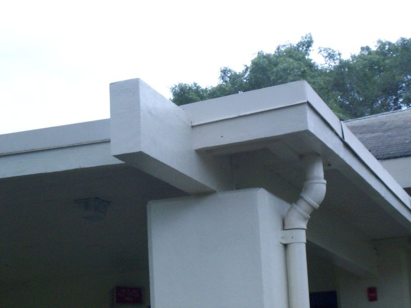 K. Right side of library beams finish painted.