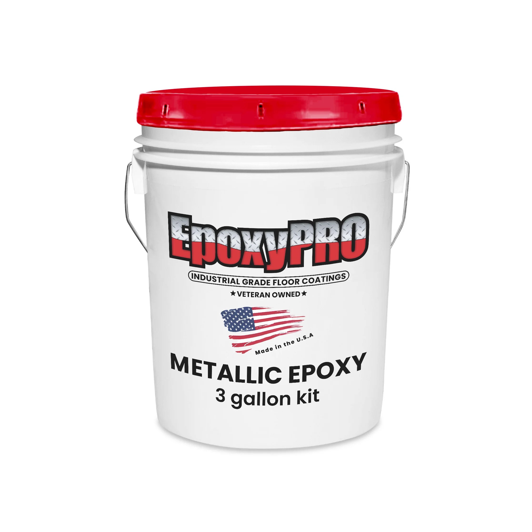 Metallic Epoxy 3 Gallon Kit, Up To 300 SF Includes Primer Coat Epoxy Pro