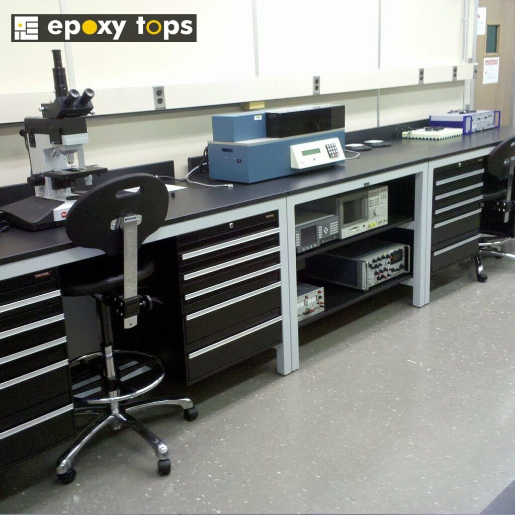Lab Bench With Custom Storage For Sample Processing Epoxytops