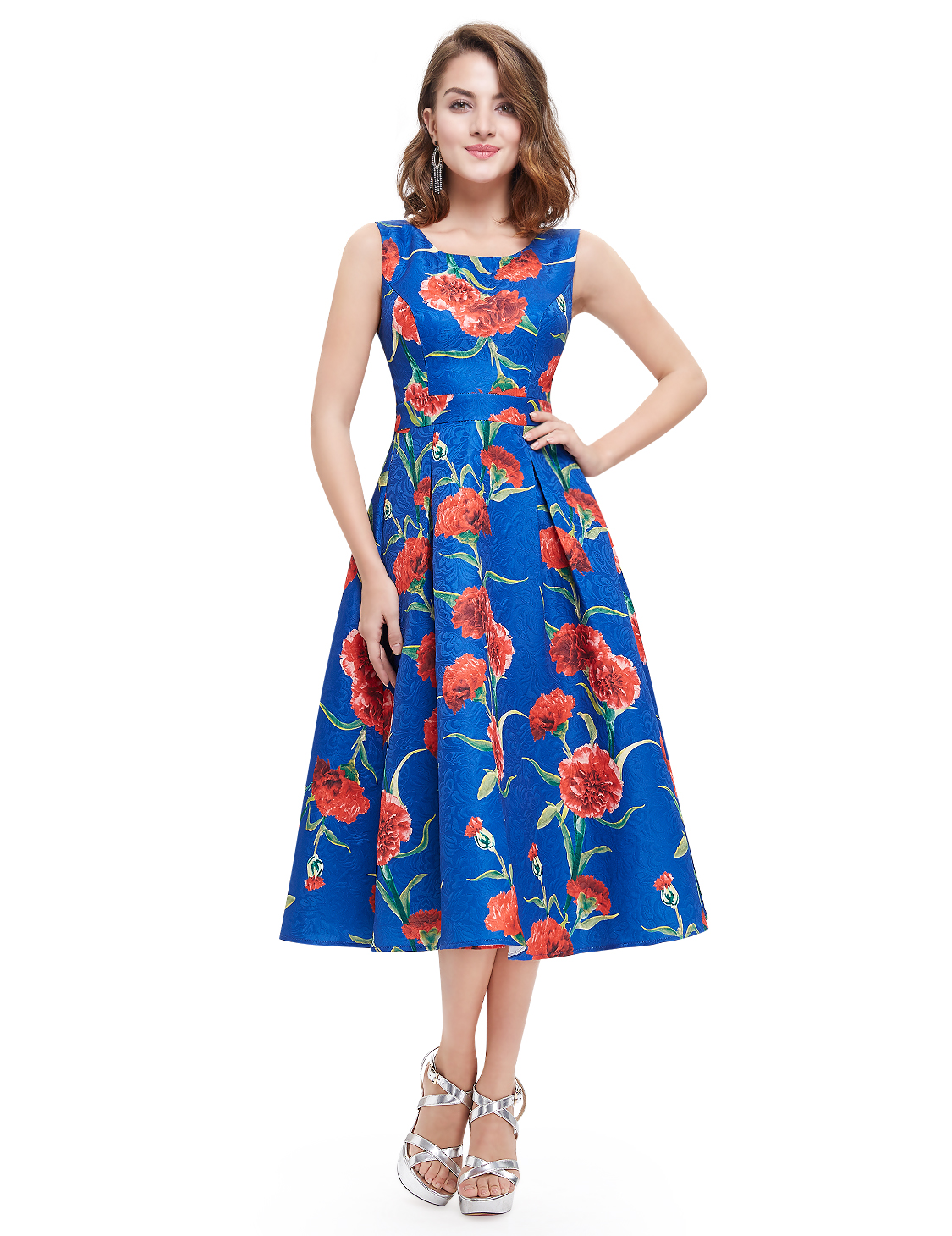 Solid Short Sleeve Round Neck Casual Dress Roselassie Round Neck