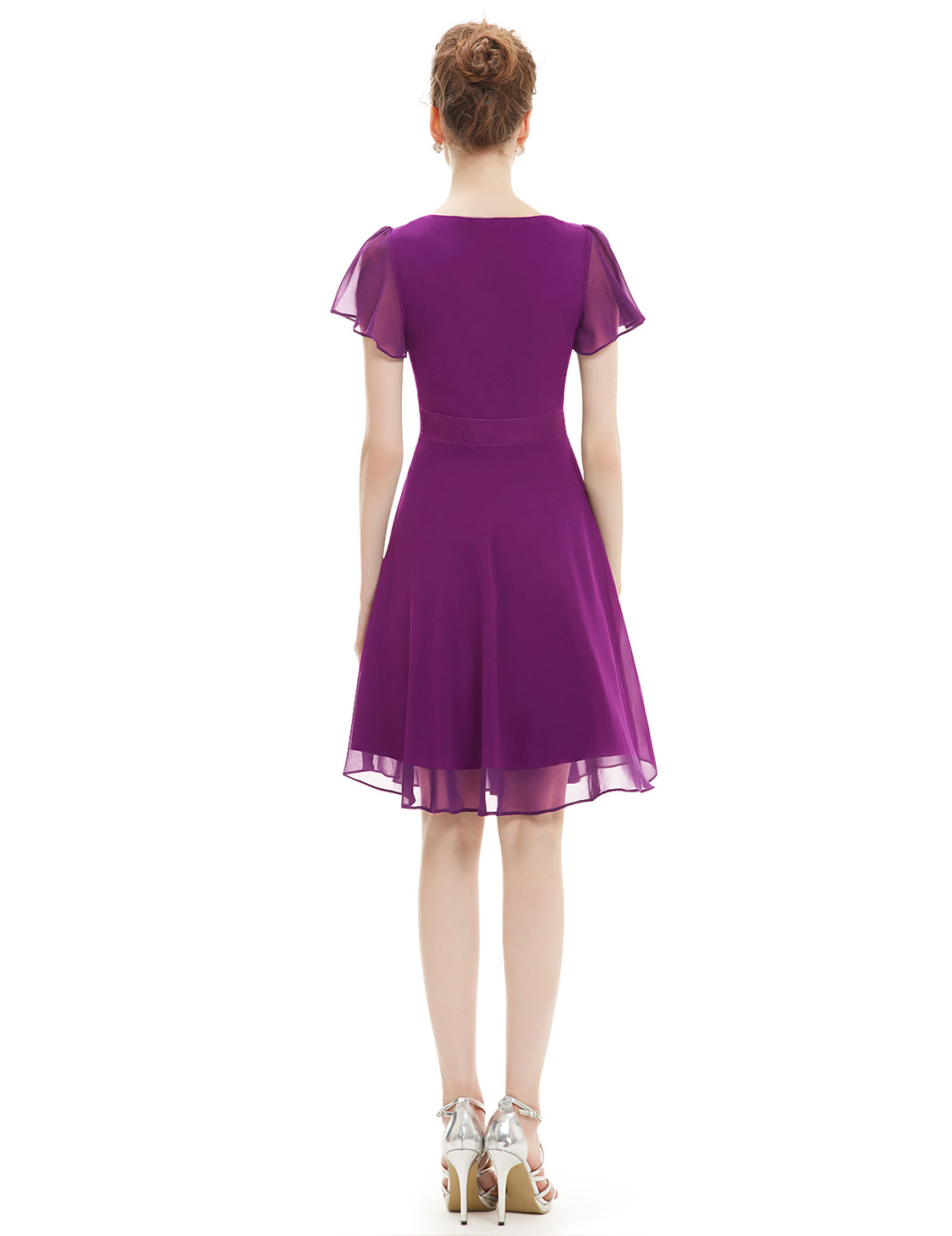 Women's Short Bridesmaid Dresses Cap Sleeve Summer Beach Ball Gown