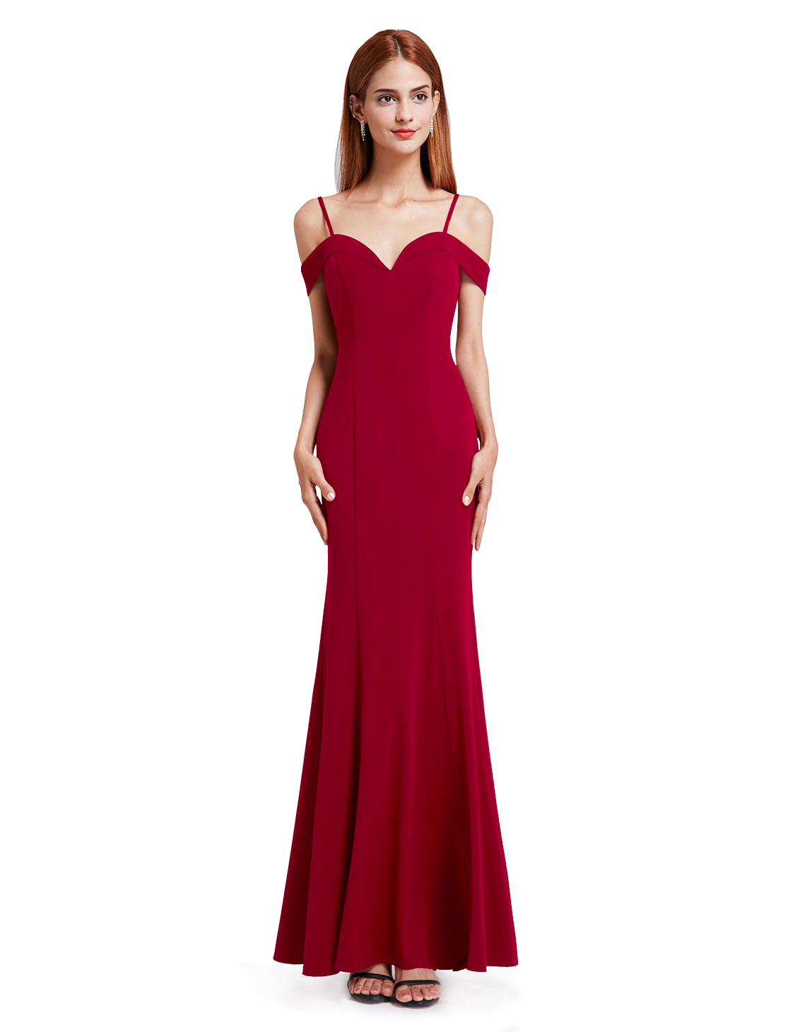 Women's Offtheshoulder Black Long Dress Evening Party Dress 07017