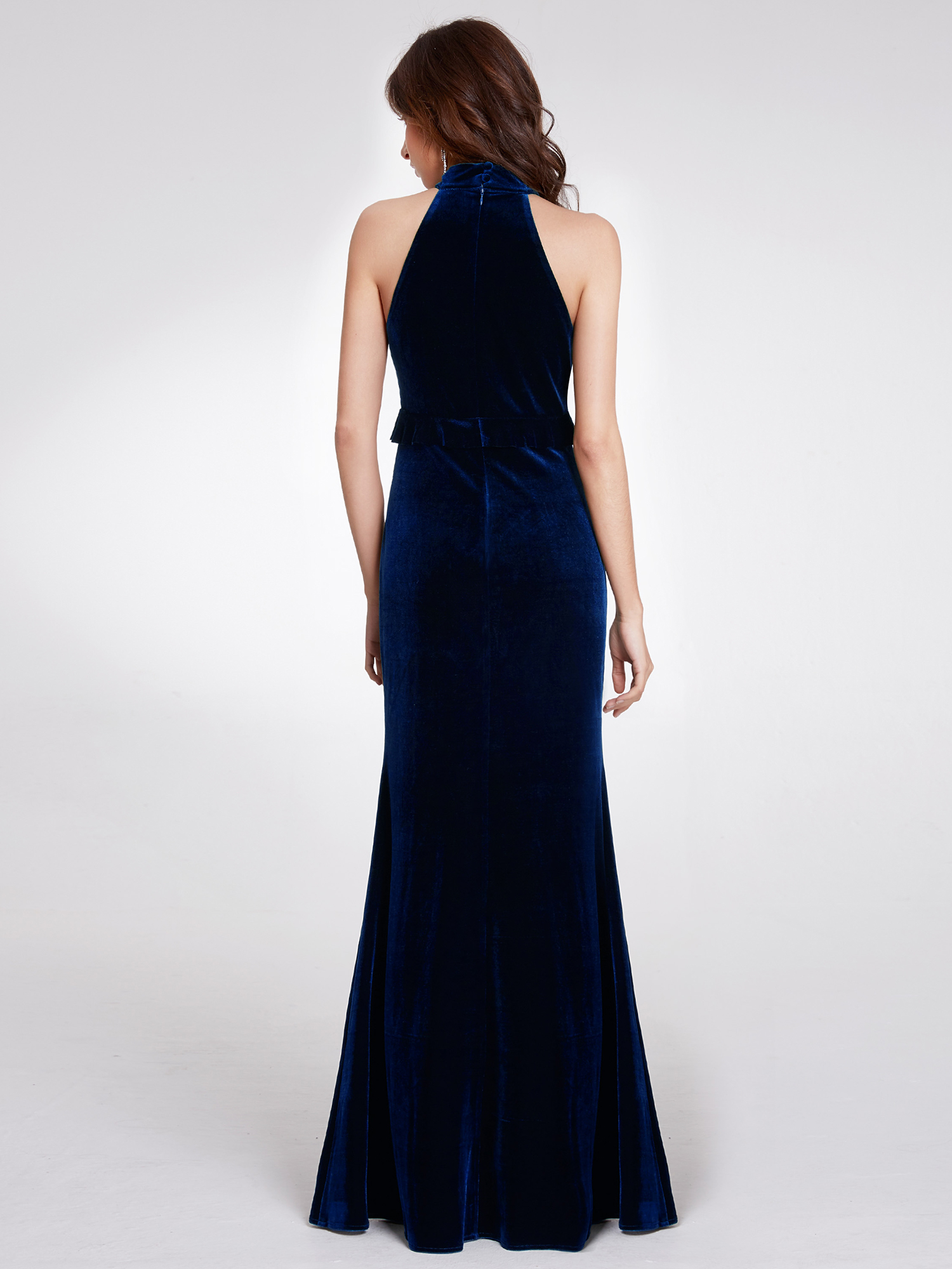 EverPretty V Neck Evening Dresses Full Length Velvet Fishtail Formal