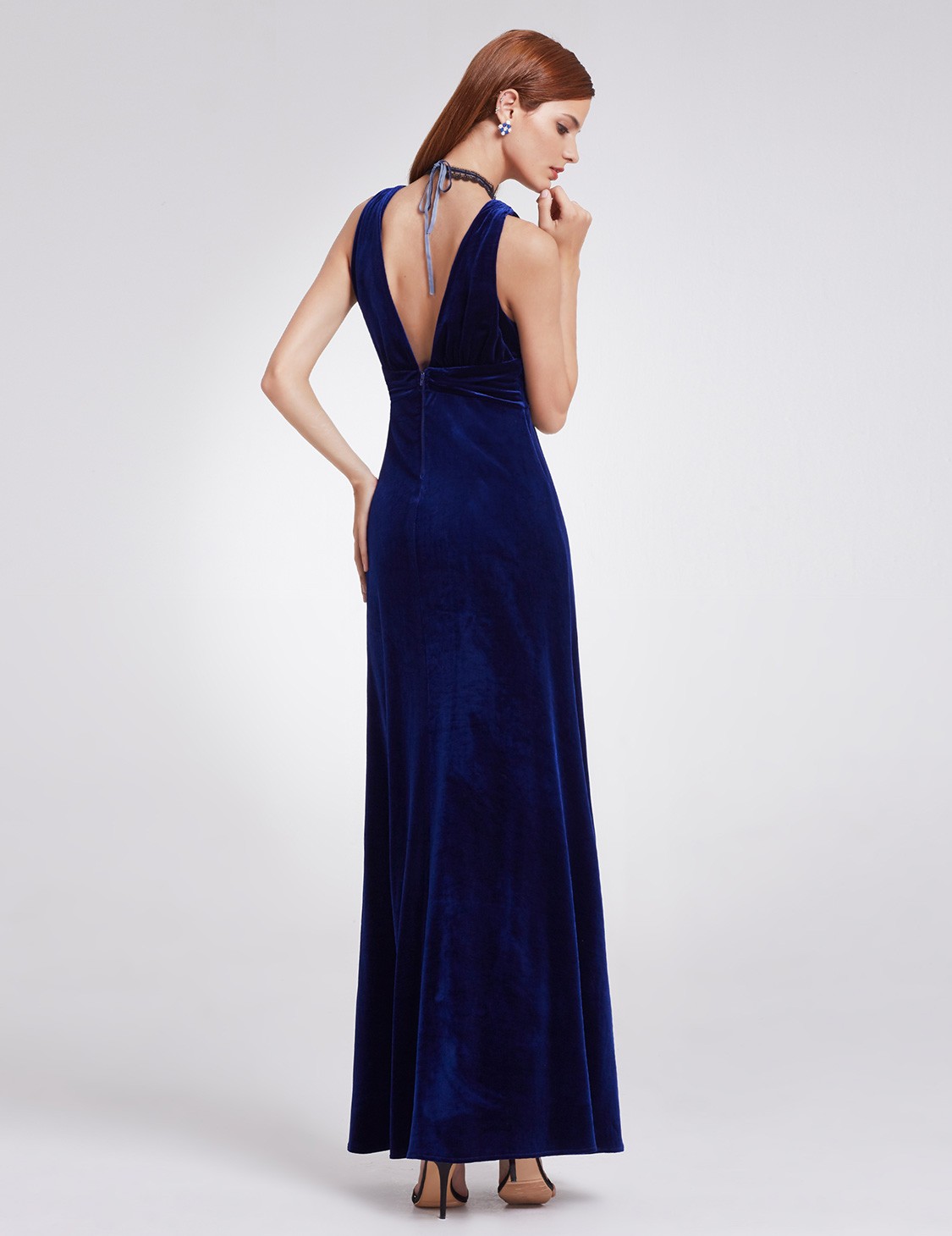 Everpretty UK Long VNeck Velvet Evening Dresses Sleeveless Coaktail Gown 07182 eBay
