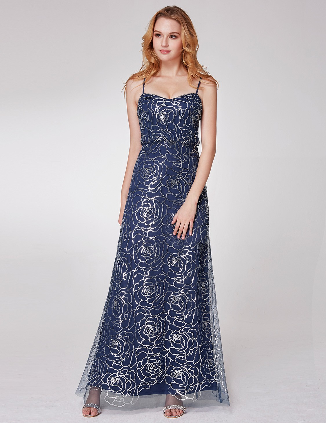 Ever Pretty Long Sequins Cocktail Bridesmaid Gown Strappy Evening