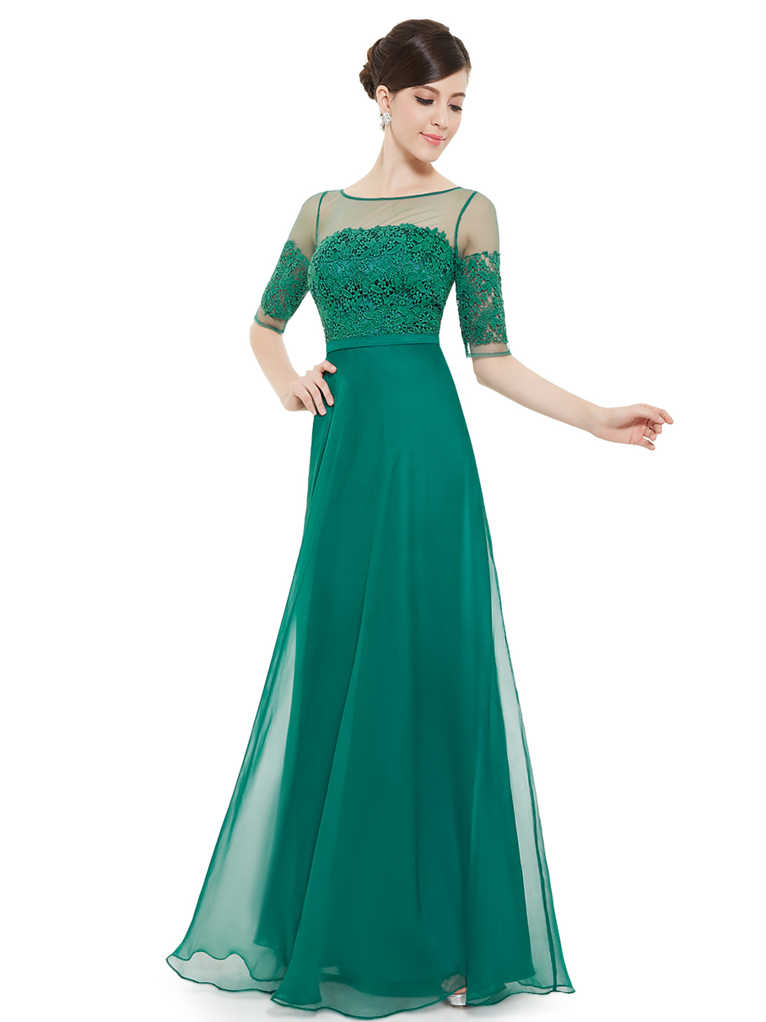 EverPretty Women Evening Dress Bridesmaid Maxi Half Sleeve Formal